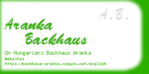 aranka backhaus business card